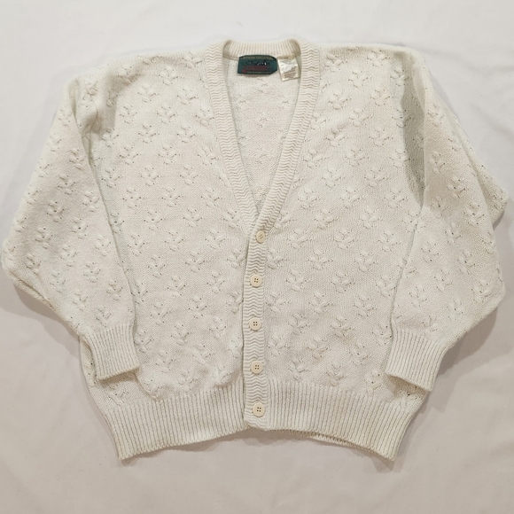 Northern Reflections Sweaters - Vintage Northern Reflections By Parkhurst White Knit Cardigan